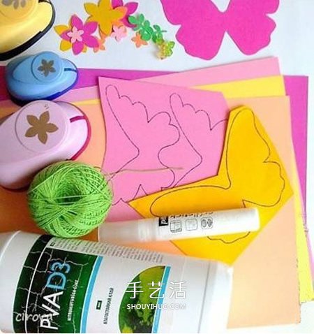 迎新年挂饰DIY 卡纸剪纸蝴蝶挂饰的方法图解 -  www.shouyihuo.com