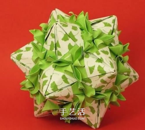 春意盎然的花球！手工折纸立体纸花球的教程 -  www.shouyihuo.com