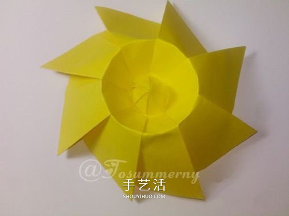 冬日里的暖阳！手工折纸立体太阳的折法图解 -  www.shouyihuo.com