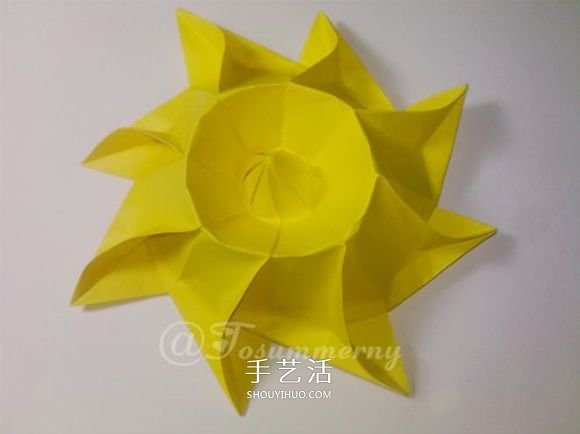冬日里的暖阳！手工折纸立体太阳的折法图解 -  www.shouyihuo.com
