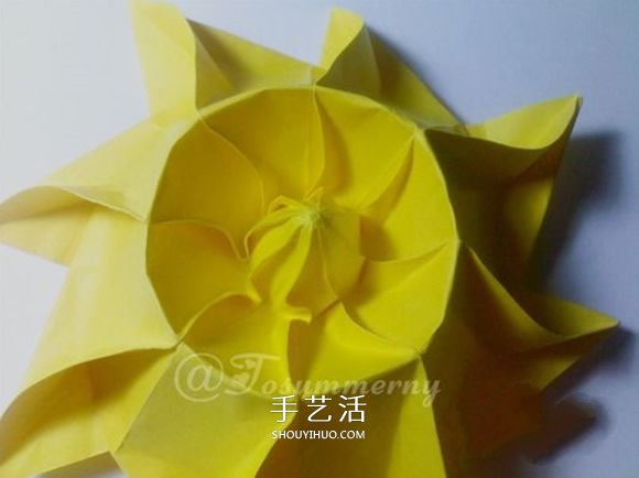 冬日里的暖阳！手工折纸立体太阳的折法图解 -  www.shouyihuo.com