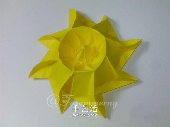 冬日里的暖阳！手工折纸立体太阳的折法图解 -  www.shouyihuo.com