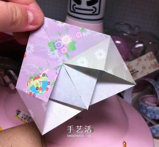 微型月季花的折纸教程 漂亮钻石玫瑰怎么折图解 -  www.shouyihuo.com