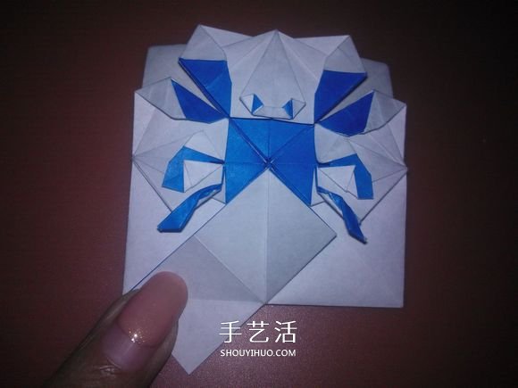 平面螃蟹怎么折图解 像画出来的小螃蟹折纸 -  www.shouyihuo.com