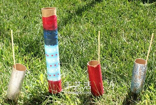 幼儿园爆竹手工做法 卷纸筒做火箭爆竹玩具 -  www.shouyihuo.com