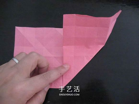 赠送初恋的小礼物！折纸蔷薇戒指的折法图解 -  www.shouyihuo.com