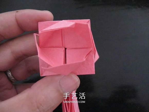 赠送初恋的小礼物！折纸蔷薇戒指的折法图解 -  www.shouyihuo.com