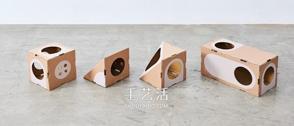 玩它千遍也不厌倦！ 瓦楞纸做的趣味猫窝 -  www.shouyihuo.com