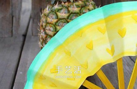 雪糕棒做纸扇子的方法 儿童手工纸扇的做法 -  www.shouyihuo.com