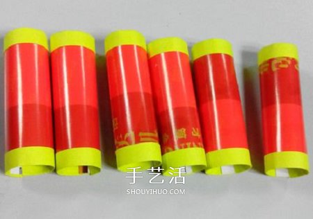 鞭炮挂饰手工制作教程 纸鞭炮怎么做的方法 -  www.shouyihuo.com