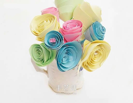 教师节纸花手工制作 卡纸做花朵的简单方法 -  www.shouyihuo.com