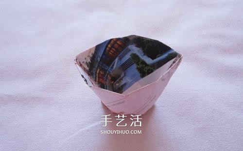 用废纸折叠垃圾盒图解 手工简易垃圾盒怎么做 -  www.shouyihuo.com