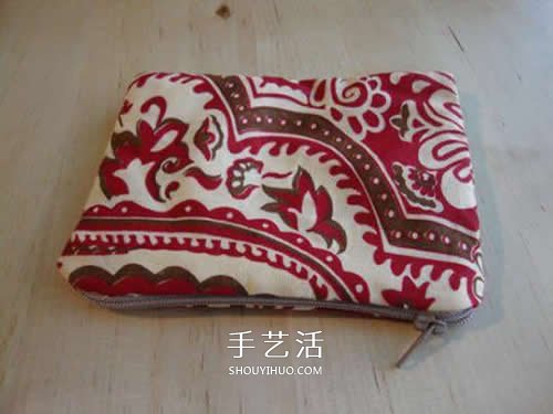 双层拉链布包的做法 自制布艺拉链包DIY图解 -  www.shouyihuo.com
