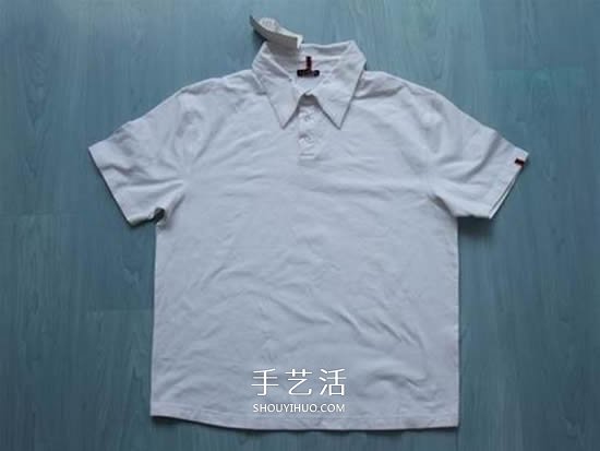 旧衣改造：男款T恤改造儿童坎肩背心套装 -  www.shouyihuo.com