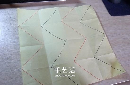 创意纸灯罩的折纸方法 漂亮灯罩的折法图解 -  www.shouyihuo.com