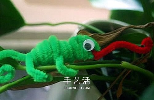 幼儿园手工制作变色龙 扭扭棒做变色龙的方法 -  www.shouyihuo.com