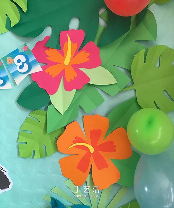 幼儿园手工制作花丛 简单手工卡纸花丛的做法 -  www.shouyihuo.com