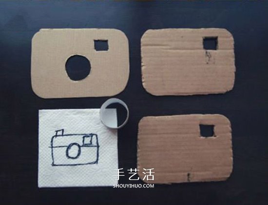 硬纸板手工制作相机 儿童做玩具相机的教程 -  www.shouyihuo.com