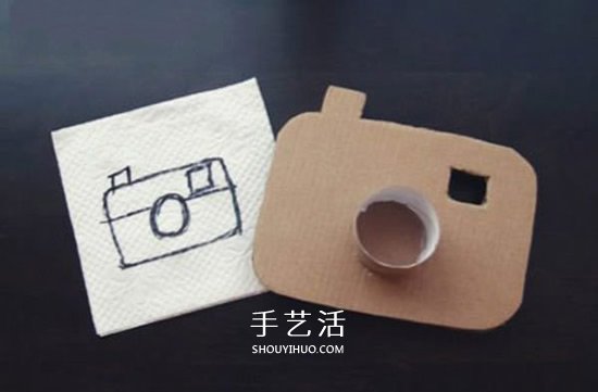 硬纸板手工制作相机 儿童做玩具相机的教程 -  www.shouyihuo.com
