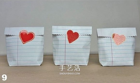 迷你小袋子折法图解 简易礼品纸袋折纸教程 -  www.shouyihuo.com