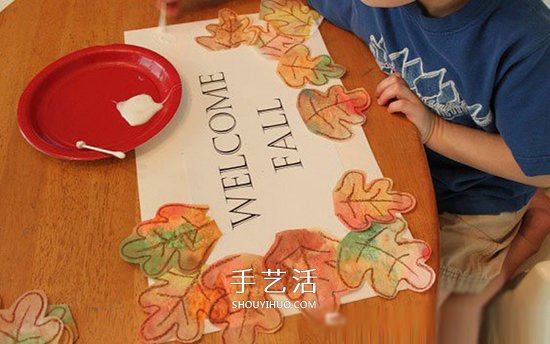 简单幼儿小制作：欢迎秋天的树叶卡片做法 -  www.shouyihuo.com