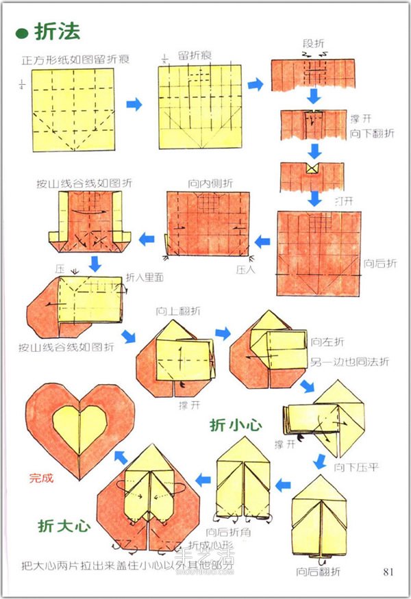 爱心怎么折？76种简单心形的折纸方法图解大全 -  www.shouyihuo.com