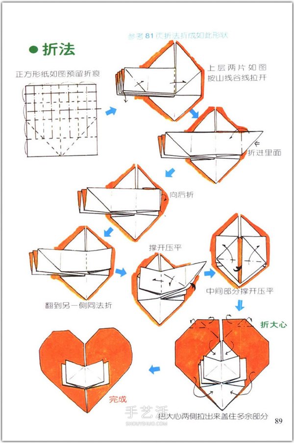 爱心怎么折？76种简单心形的折纸方法图解大全 -  www.shouyihuo.com
