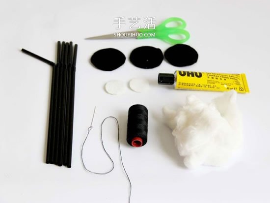 手工蜘蛛怎么做图解 吸管手工制作万圣节蜘蛛 -  www.shouyihuo.com