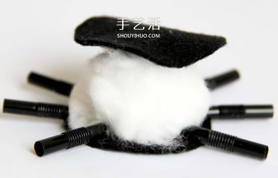 手工蜘蛛怎么做图解 吸管手工制作万圣节蜘蛛 -  www.shouyihuo.com