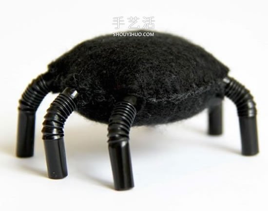 手工蜘蛛怎么做图解 吸管手工制作万圣节蜘蛛 -  www.shouyihuo.com
