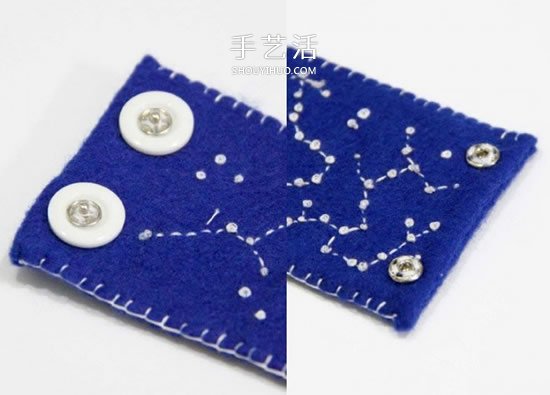 最爱美丽的星空！手工布艺星空腕带的做法 -  www.shouyihuo.com