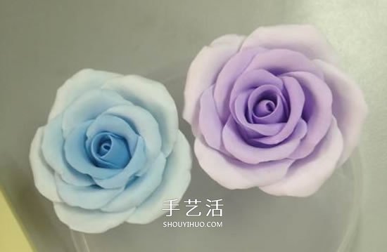超轻粘土玫瑰花教程图解 让人惊艳的渐变色！ -  www.shouyihuo.com