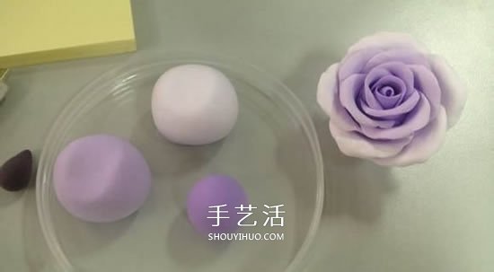 超轻粘土玫瑰花教程图解 让人惊艳的渐变色！ -  www.shouyihuo.com