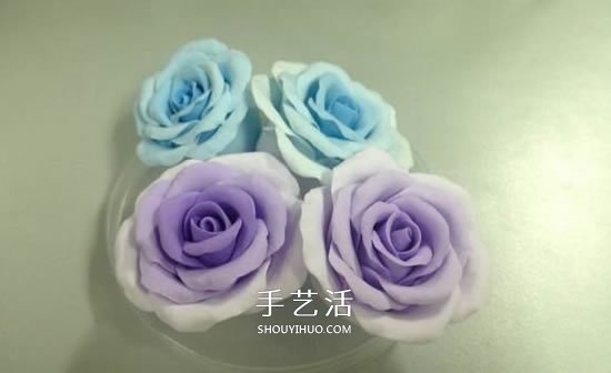 超轻粘土玫瑰花教程图解 让人惊艳的渐变色！ -  www.shouyihuo.com