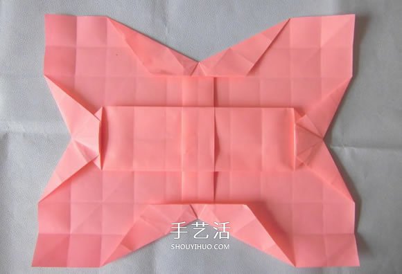 百合花纸巾盒的折法 带花纸巾盒怎么折图解 -  www.shouyihuo.com