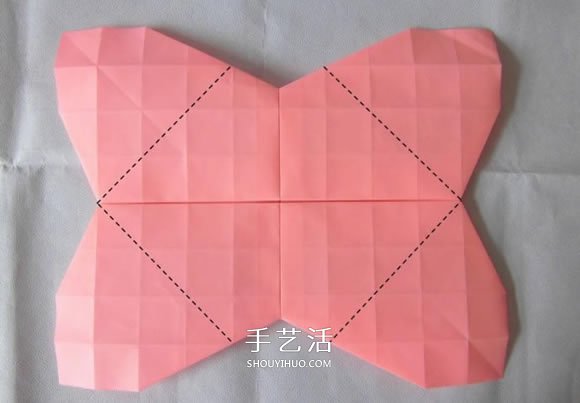 百合花纸巾盒的折法 带花纸巾盒怎么折图解 -  www.shouyihuo.com