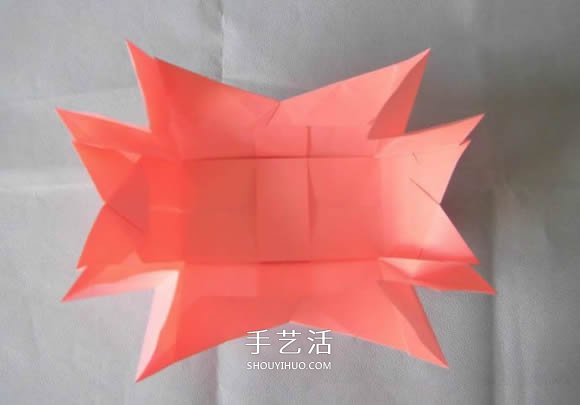 百合花纸巾盒的折法 带花纸巾盒怎么折图解 -  www.shouyihuo.com