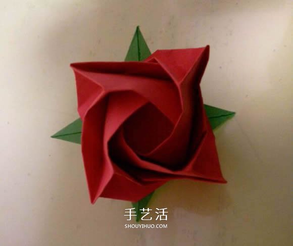LS玫瑰花的折法图解 手工怎么折LS玫瑰步骤 -  www.shouyihuo.com
