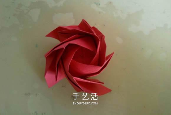 LS玫瑰花的折法图解 手工怎么折LS玫瑰步骤 -  www.shouyihuo.com