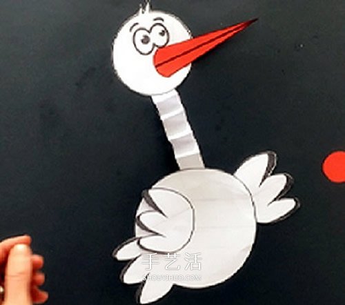 幼儿手工鸵鸟的制作方法 简单卡纸做卡通鸵鸟 -  www.shouyihuo.com