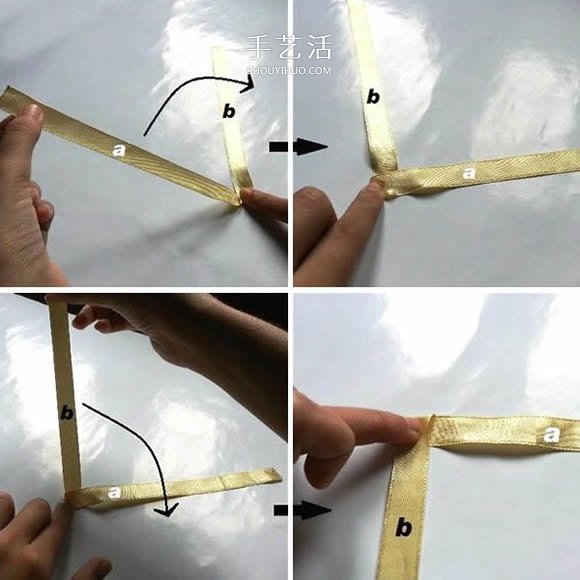 缎带折叠玫瑰花的折法 DIY好看的玫瑰花戒图解 -  www.shouyihuo.com