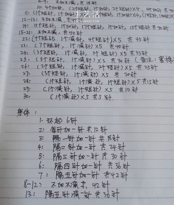 可爱小猪佩奇钩织教程 钩针编织小猪佩奇图解 -  www.shouyihuo.com