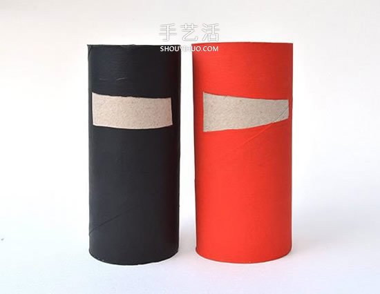 逗趣的卡通人偶DIY 卫生纸筒手工制作忍者 -  www.shouyihuo.com