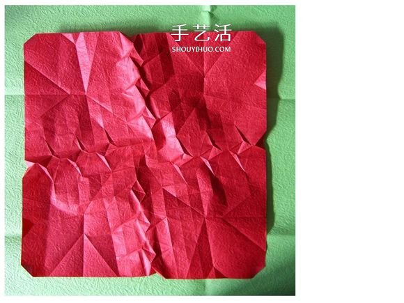 怎么折酒杯玫瑰的过程 详细酒杯玫瑰折纸实拍 -  www.shouyihuo.com