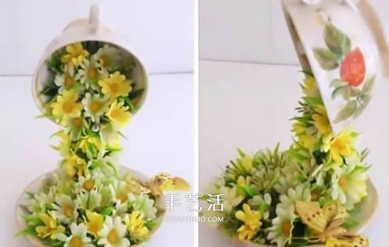 旧杯碟巧妙小改造 DIY制作精美的家居装饰摆件 -  www.shouyihuo.com
