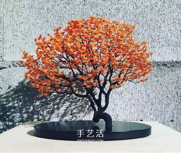 牛人折纸这么玩！上个千纸鹤制作精美盆景树 -  www.shouyihuo.com