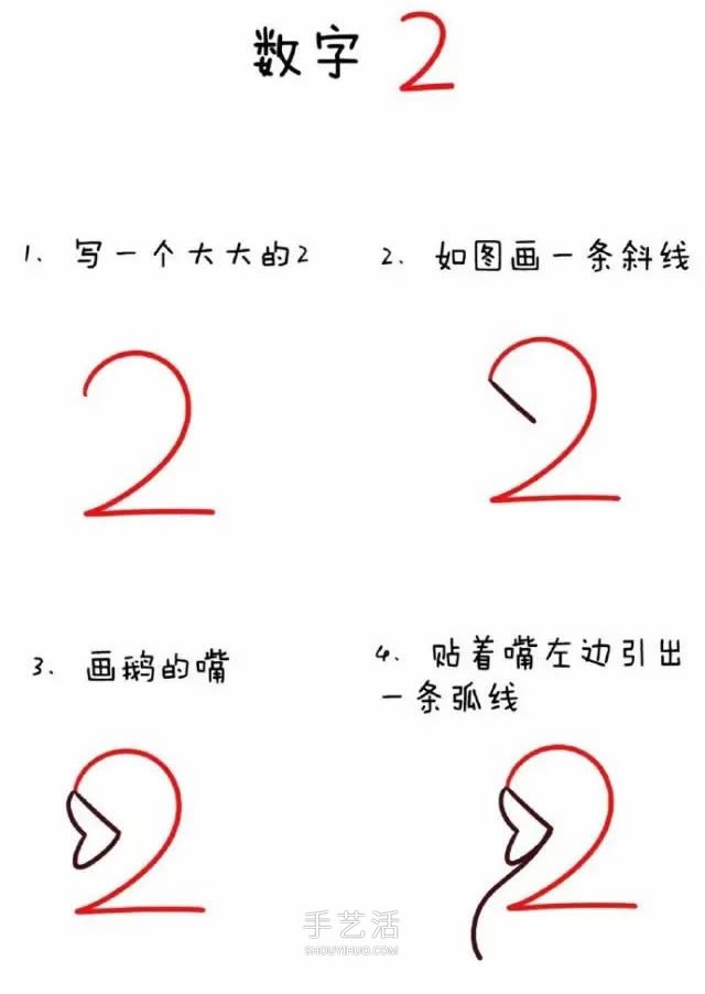 数字简笔画动物1到10 可爱数字简笔画图片大全 -  www.shouyihuo.com