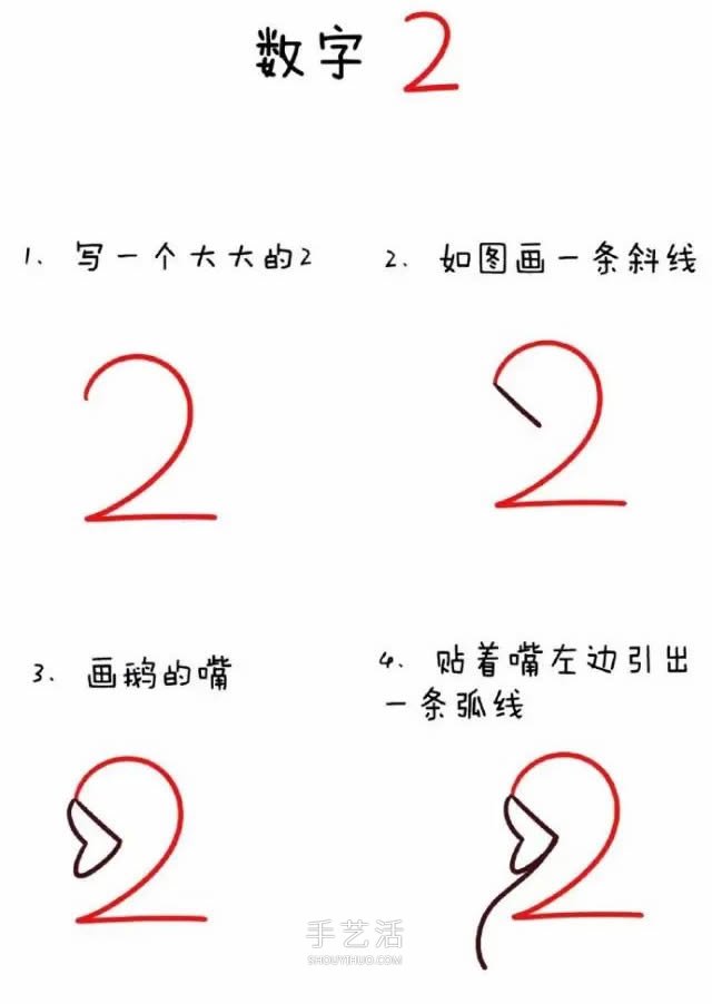 数字简笔画动物1到10 可爱数字简笔画图片大全 - www.shouyihuo.com