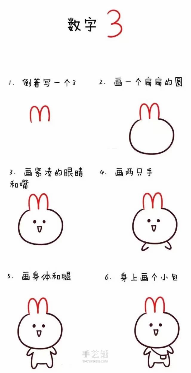 数字简笔画动物1到10 可爱数字简笔画图片大全