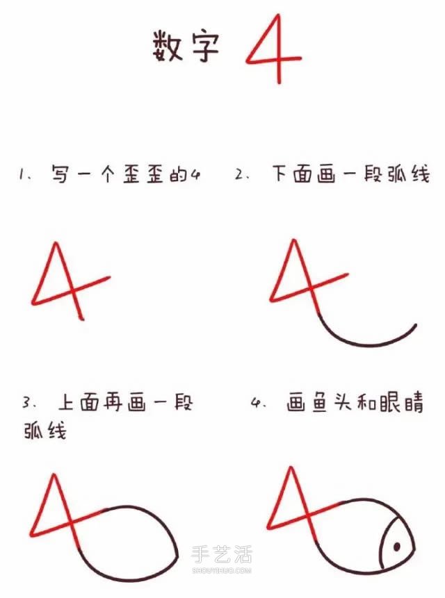 数字简笔画动物1到10 可爱数字简笔画图片大全 - www.shouyihuo.com